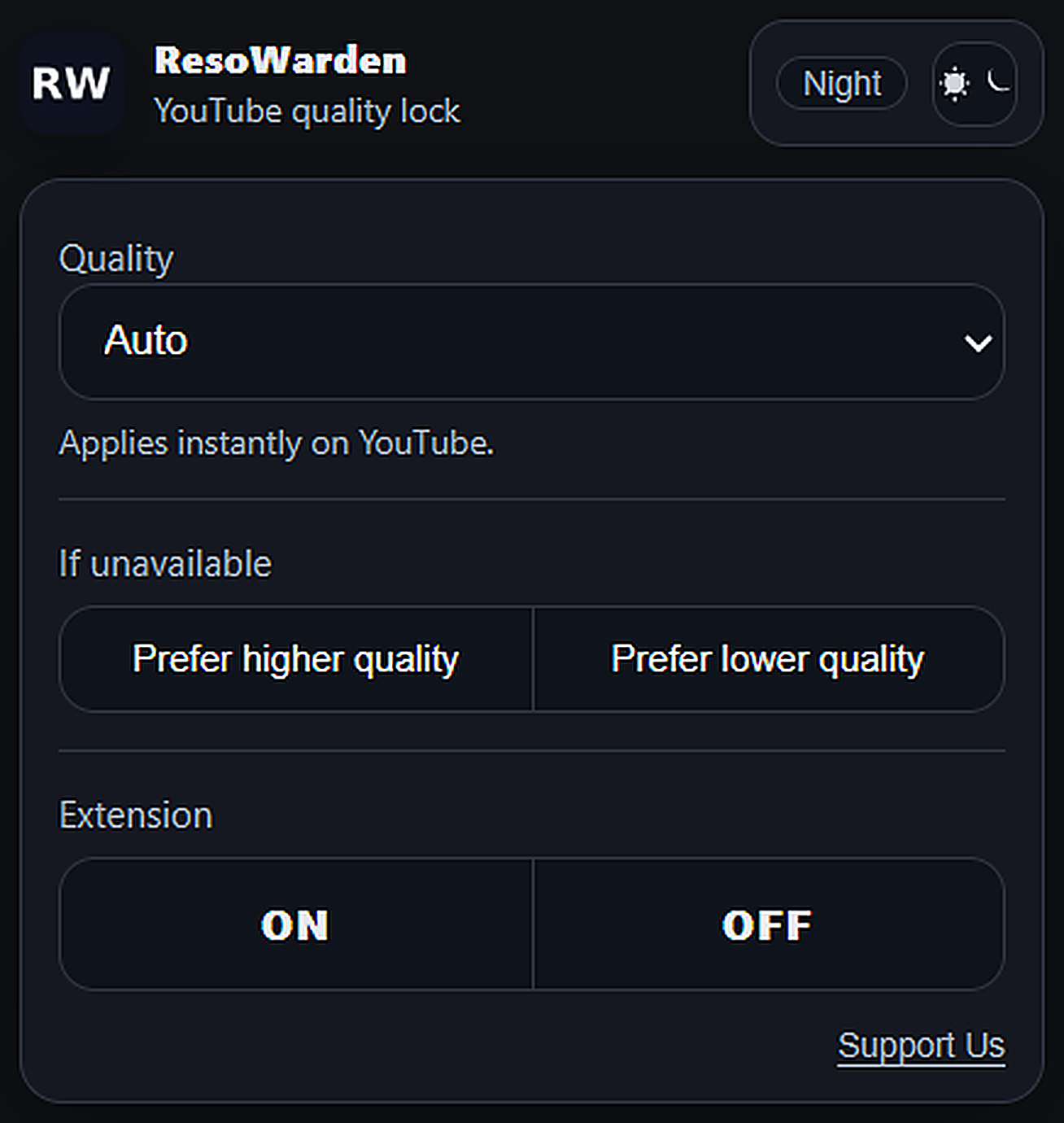 ResoWarden popup screenshot
